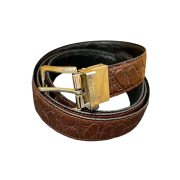 Dress Leather Belt  in Crocodile pettern